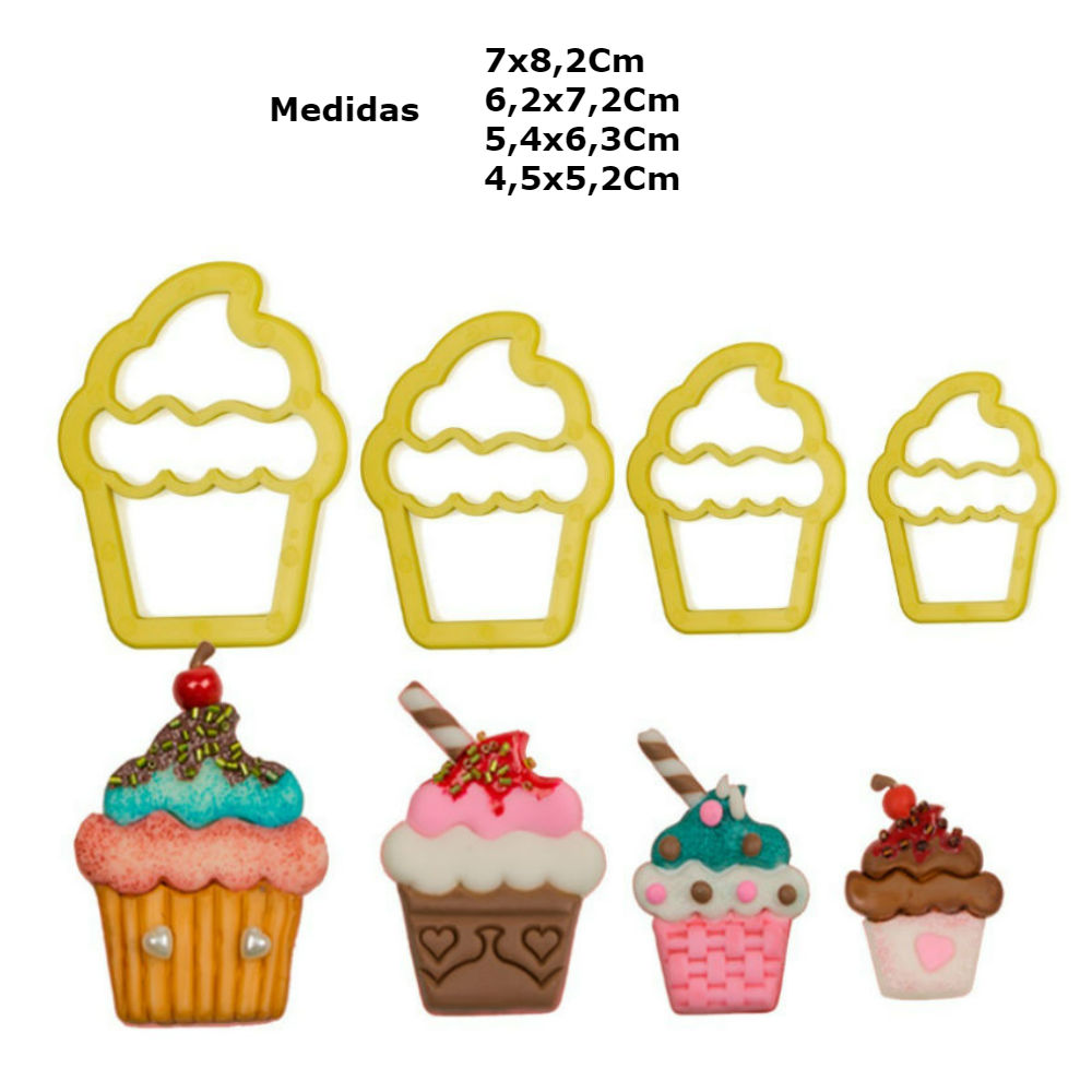 Cortador Cupcake Blue Star 4 Unidades 