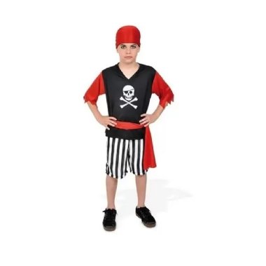 Fantasia Pirata Caribe E Pirata Verão Kit Com 2