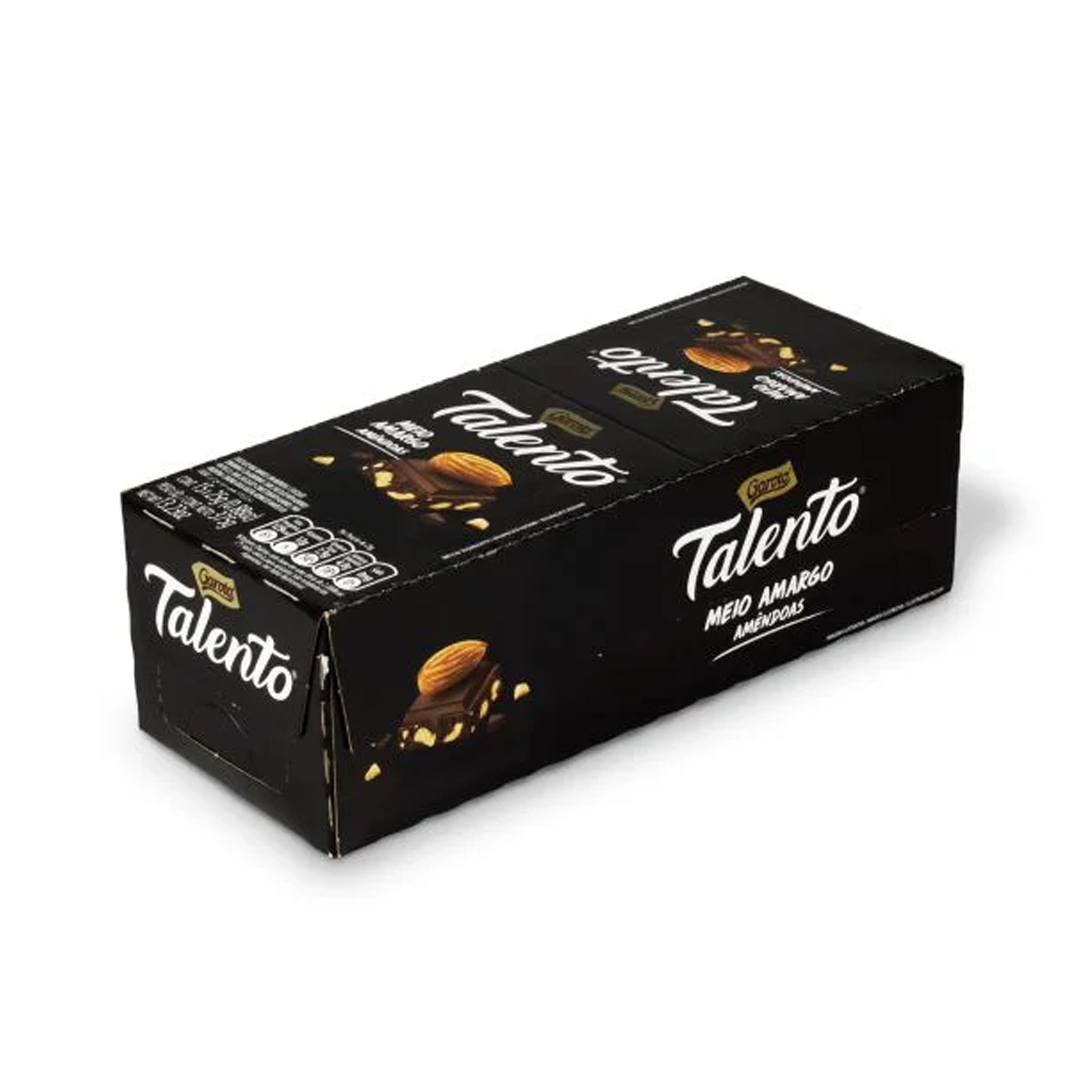 Chocolate Talento Mini Meio Amargo Amêndoas 15un X 25g Garoto 1031