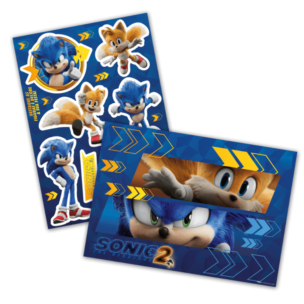 MINI PERSONAGENS DECORATIVOS FESTA SONIC THE HEDGEHOG - 50 UNIDADES