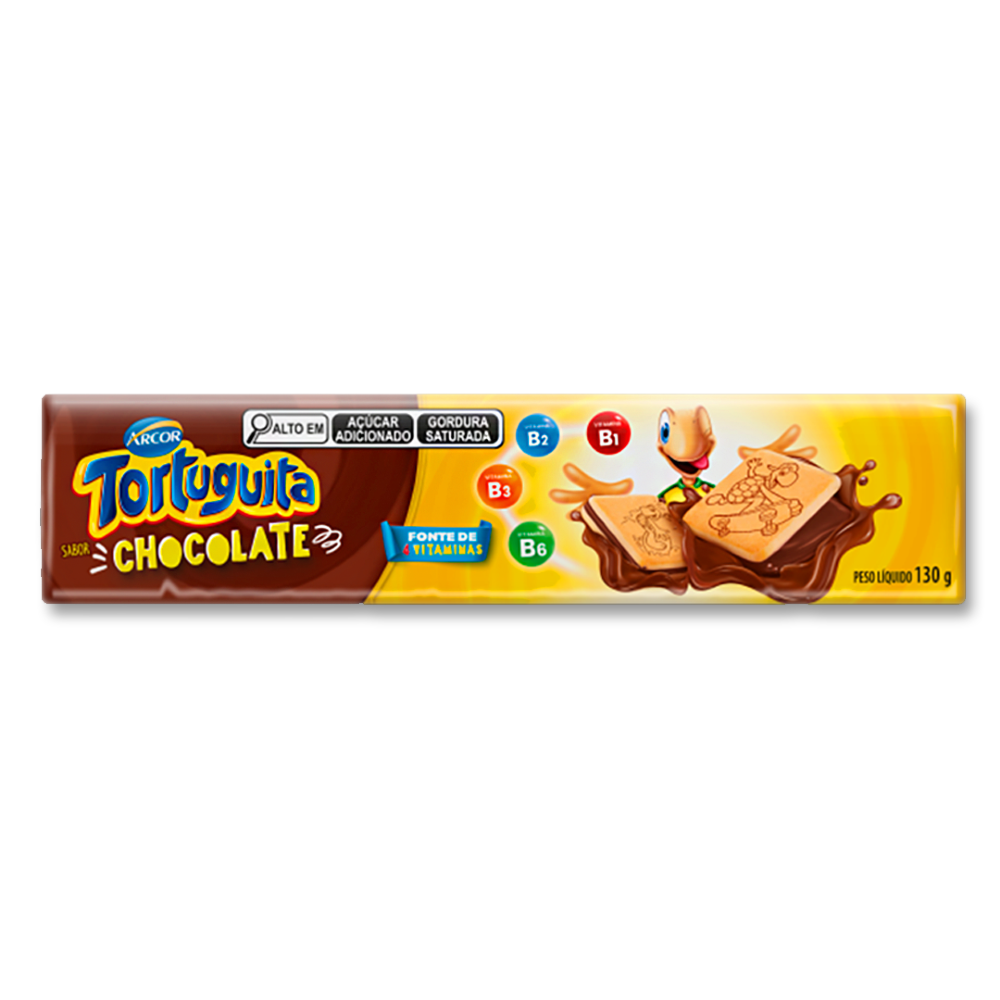 Biscoito Tortuguita Recheado Chocolate 130g - Arcor